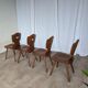 Chaises de salle à manger en bois tyrolien vintage - Style ferme des années 1970 - Ensemble de 4