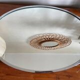 Large oval mirror with chrome surround