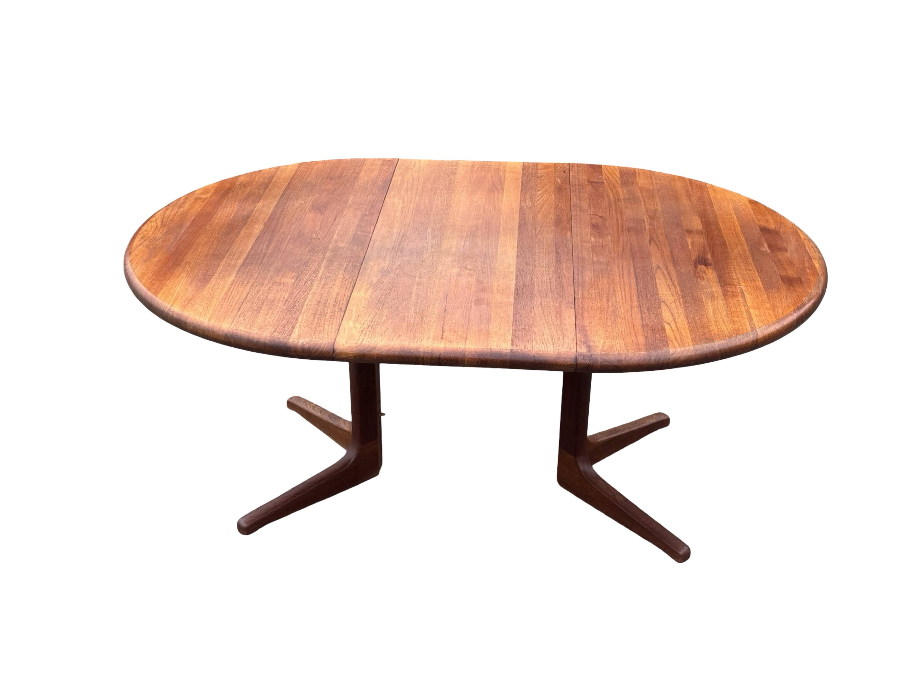 Vintage Teak Glostrup Dining Table Extendable Oval 1970s