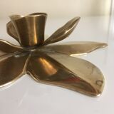 Flower-shaped brass candleholder