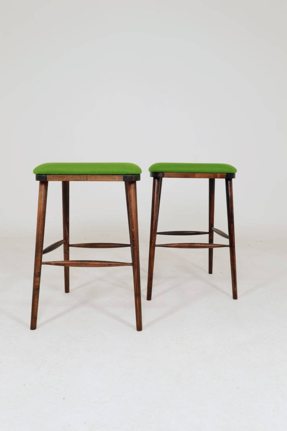 Pair of vintage stools Scandinavian style wool v