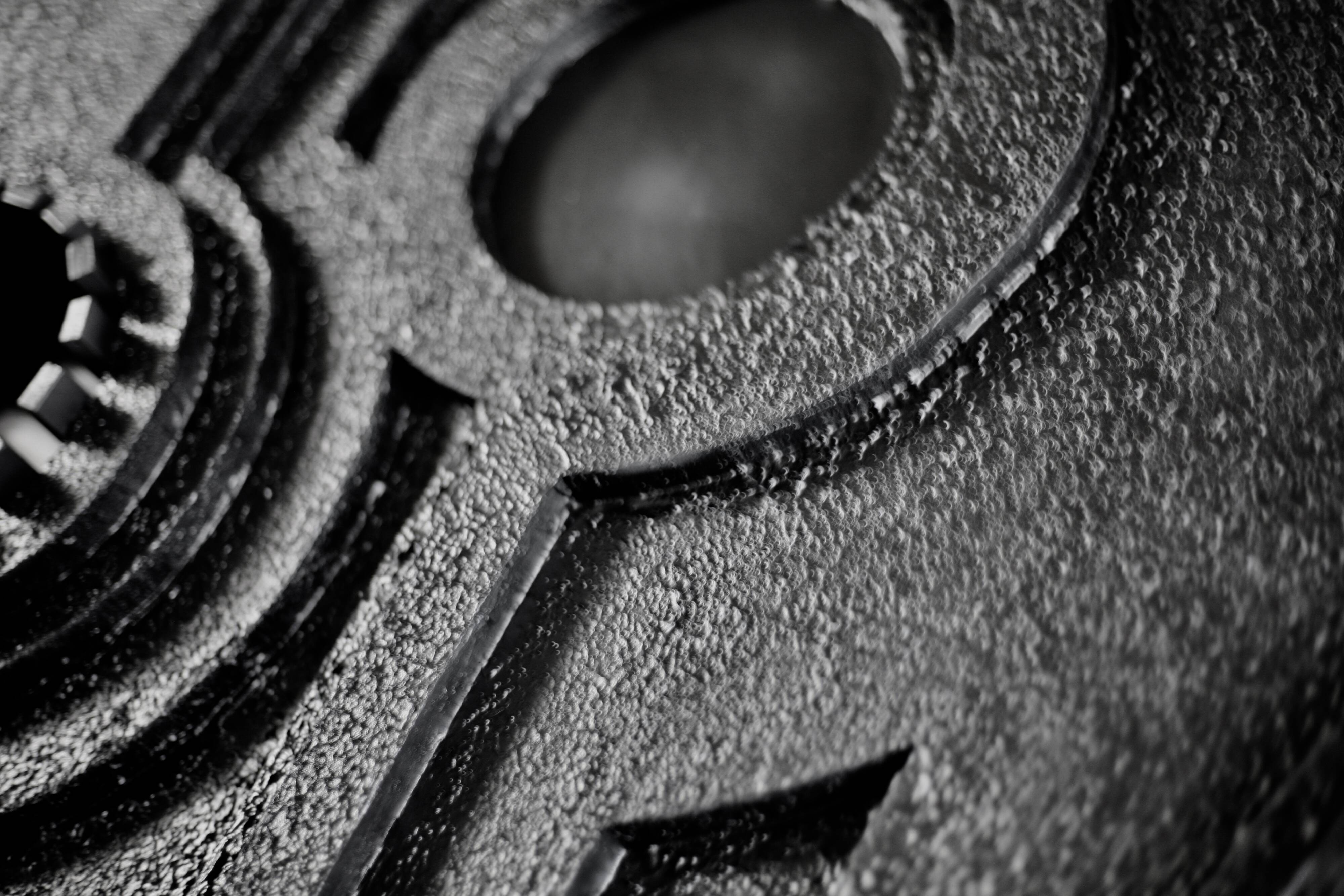 Wall sculpture, wood and black coating, late 1970s