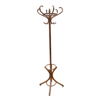 1960s bistro swivel parrot coat rack, curved wood