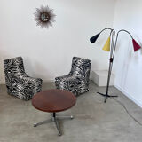 Lot 2 armchairs heating vintage zebra / design 70s