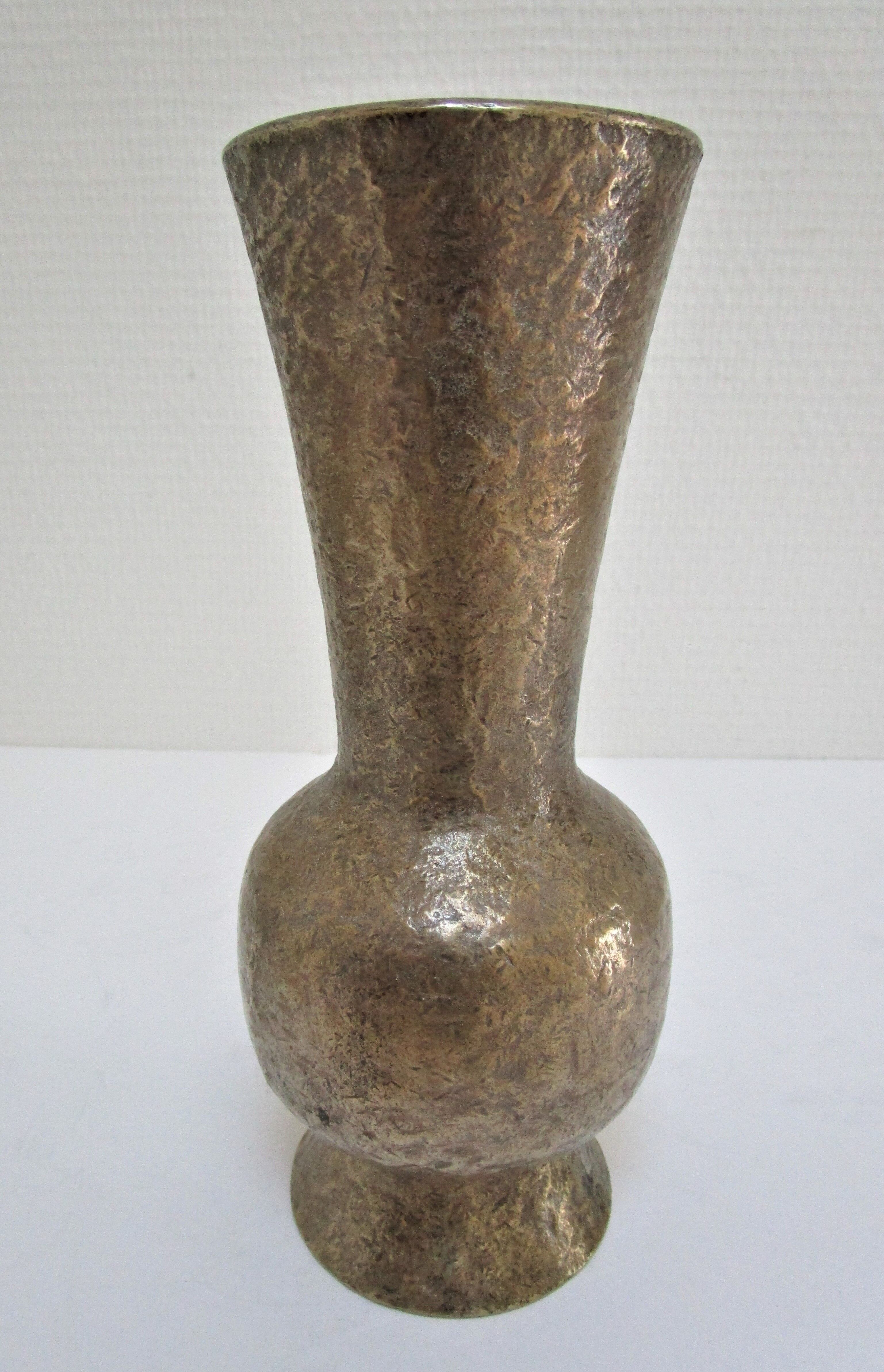 Solid bronze vase brutalist 70s