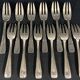Set of 12 Vintage Design Silver Metal Dessert Cake Forks 1