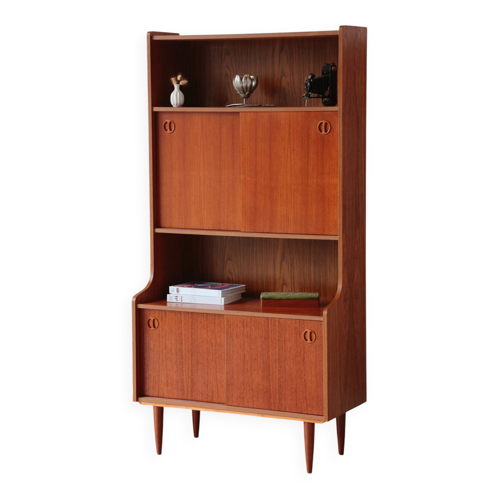 Vintage Scandinavian teak bookshelf – 1960s
