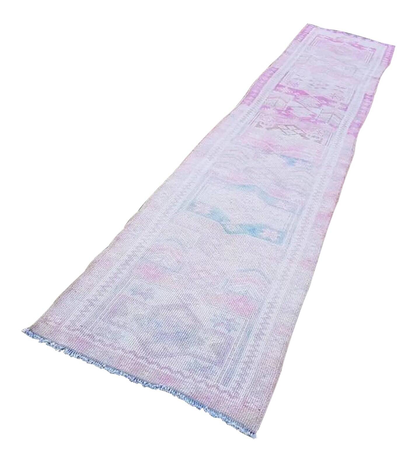 Vintage Turkish hallway rug 84x403 cm