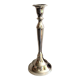 Chromed metal candle holder