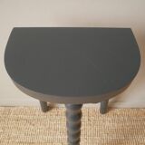 High tripod stool door beaded wooden plant painted black