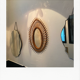 Vintage rattan sun mirror