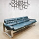 Midcentury vintage 3-seater leather sofa