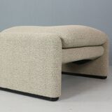 Vico Magistretti "Maralunga" footstool re-upholstered For Cassina