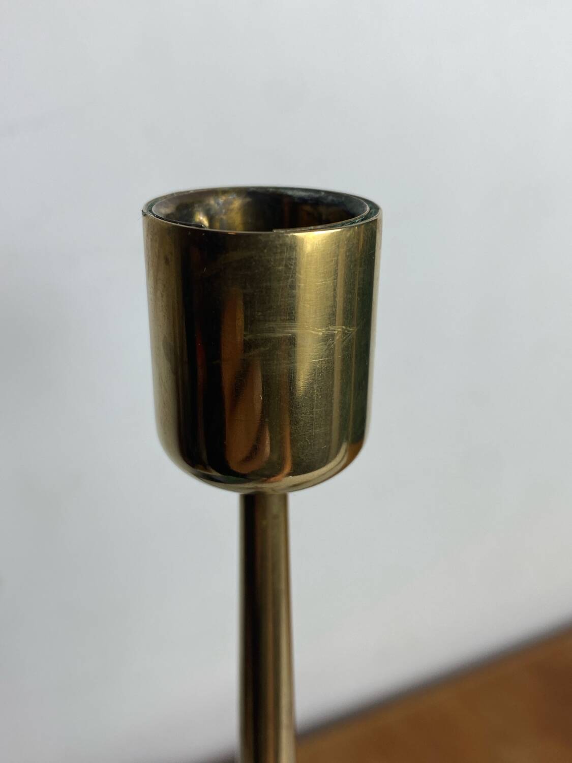 Pair of designer bronze candlesticks