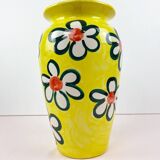 Large vase decorated with flowers