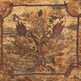Ancien coffre en bois massif doré daté de 1846 #86