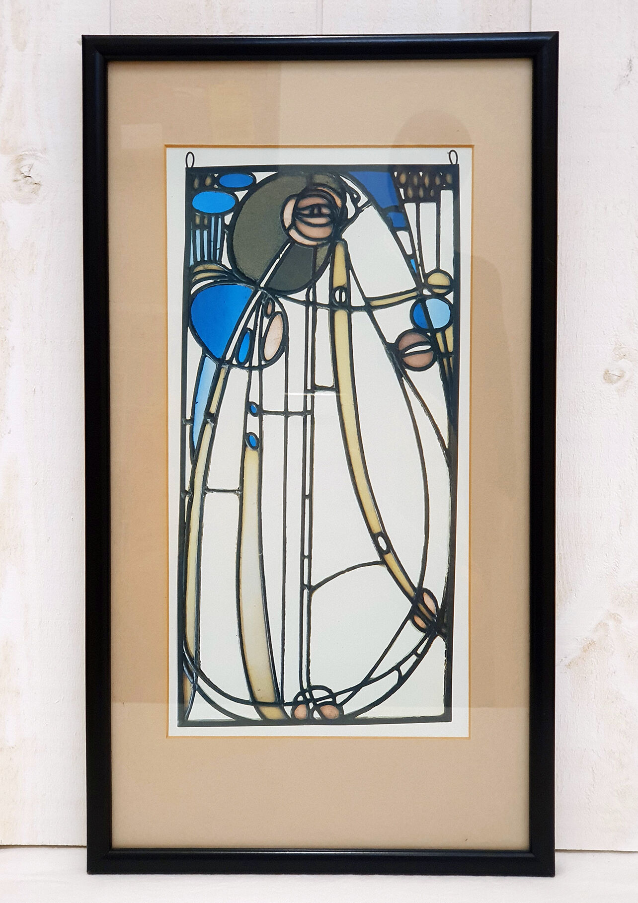Illustration of a stained glass window by Mackintosh