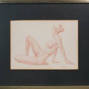 Barrera - Female Life Studies - Two Framed Drawings