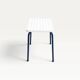 Vintage 80s melamine stool in navy blue checkered pattern.