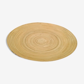 Vintage bamboo round tray
