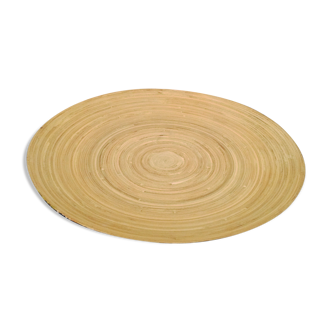 Plateau rond en bambou vintage