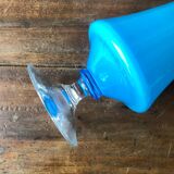 Blue opaline vase h37 cm