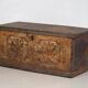 Antique solid gilded wooden chest dated 1846 #86