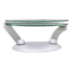 Design coffee table Naos in tempered glass and cast iron.