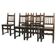 Spanish carved walnut wooden dining chairs, 1970s