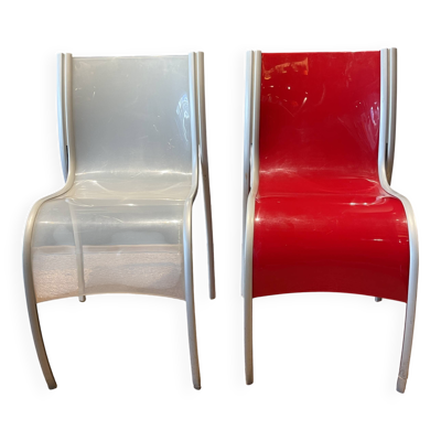 Paire de chaises FPE par Ron Arad pour Kartell translucide et
