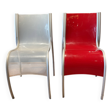 Pair of FPE chairs by Ron Arad for Kartell translucent and