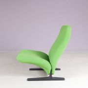 1970s Concorde easy chair green with black base Pierre Paulin for Artifort