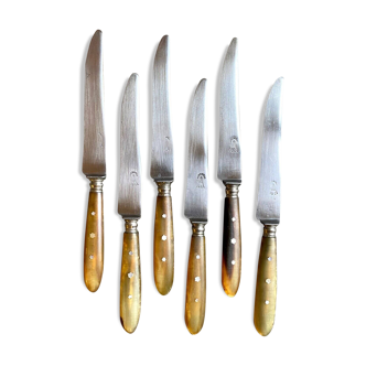 6 “Au Compas” knives in resin and steel