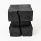 Ebonized solid wood sculptural stool / side table, Logniture