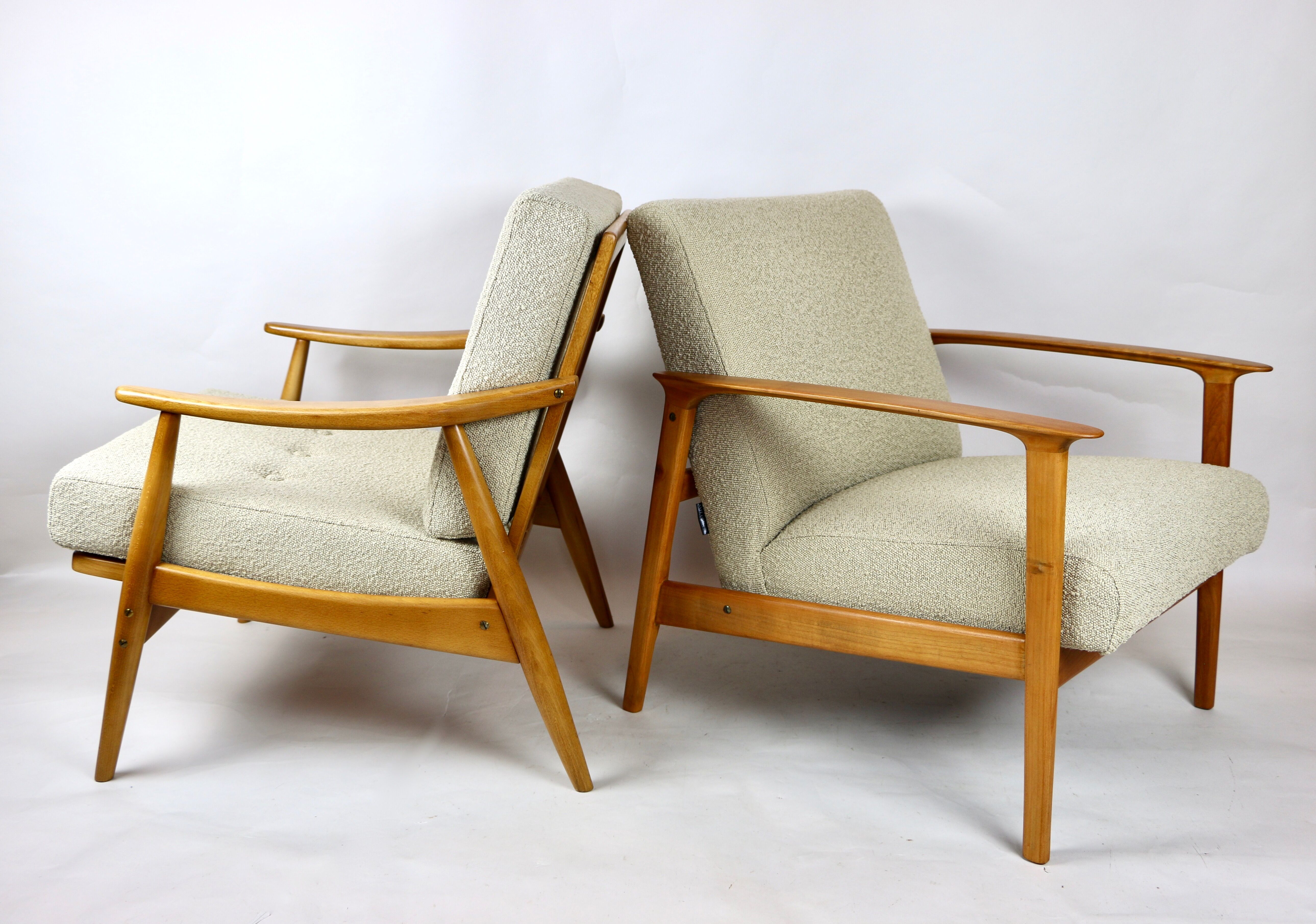 Fauteuil danoise beige en Boucle années 1970