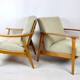 Fauteuil danoise beige en Boucle années 1970