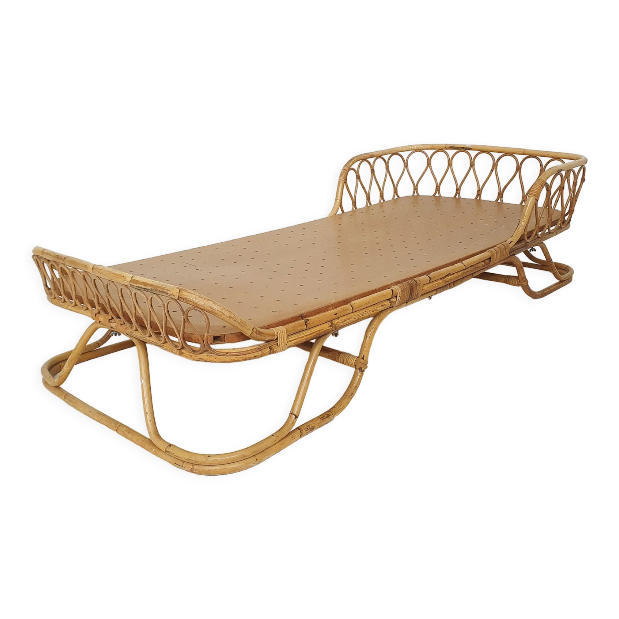 Vintage rattan daybed, The Netherlands 1960's