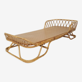 Vintage rattan daybed, The Netherlands 1960's