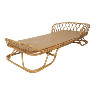 Vintage rattan daybed, The Netherlands 1960's