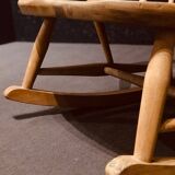 Rocking chair mid-century in light elm by Lucian Ercolani for Ercol