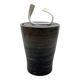Mid-century style dark green ceramic vase, Gabriele Bucci Italy ca. 2000s