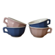 Set of 4 antique coloured faience cups KG Lunéville.