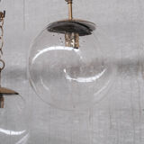 Suspension en laiton et verre à bulles du milieu du siècle (3 disponibles)