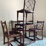 70s bamboo table and chairs