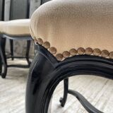 Set of 4 black lacquer chairs