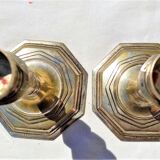 Candle holder of the brand E.P.N.S. hexagonal base 1 pair in silver metal