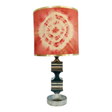 Vintage living room lamp pewter base, Italy 60s