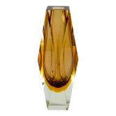 Faceted Murano Sommerso amber vase