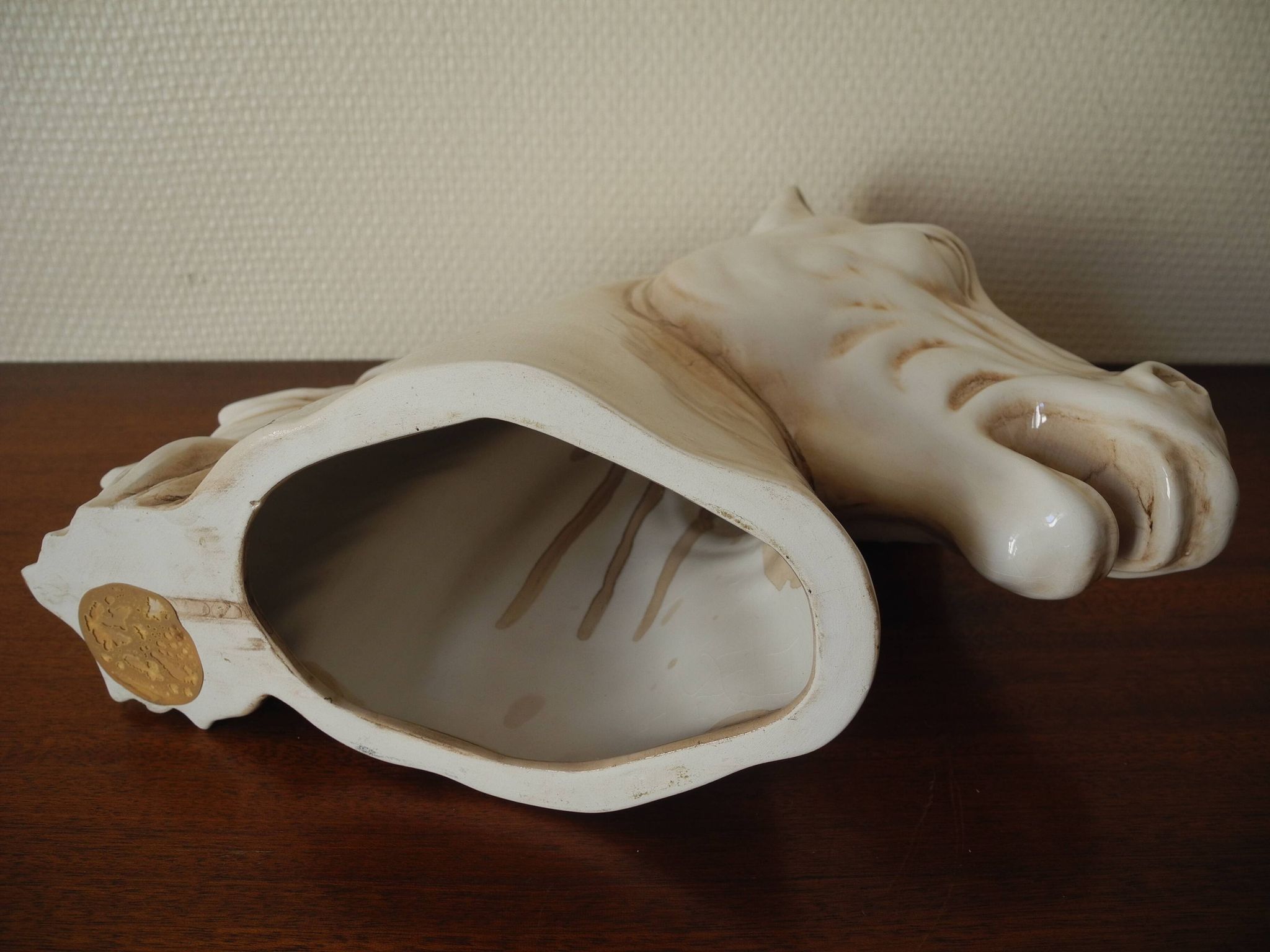 Ceramic horse head lamp base vintage horse lamp base design 70s