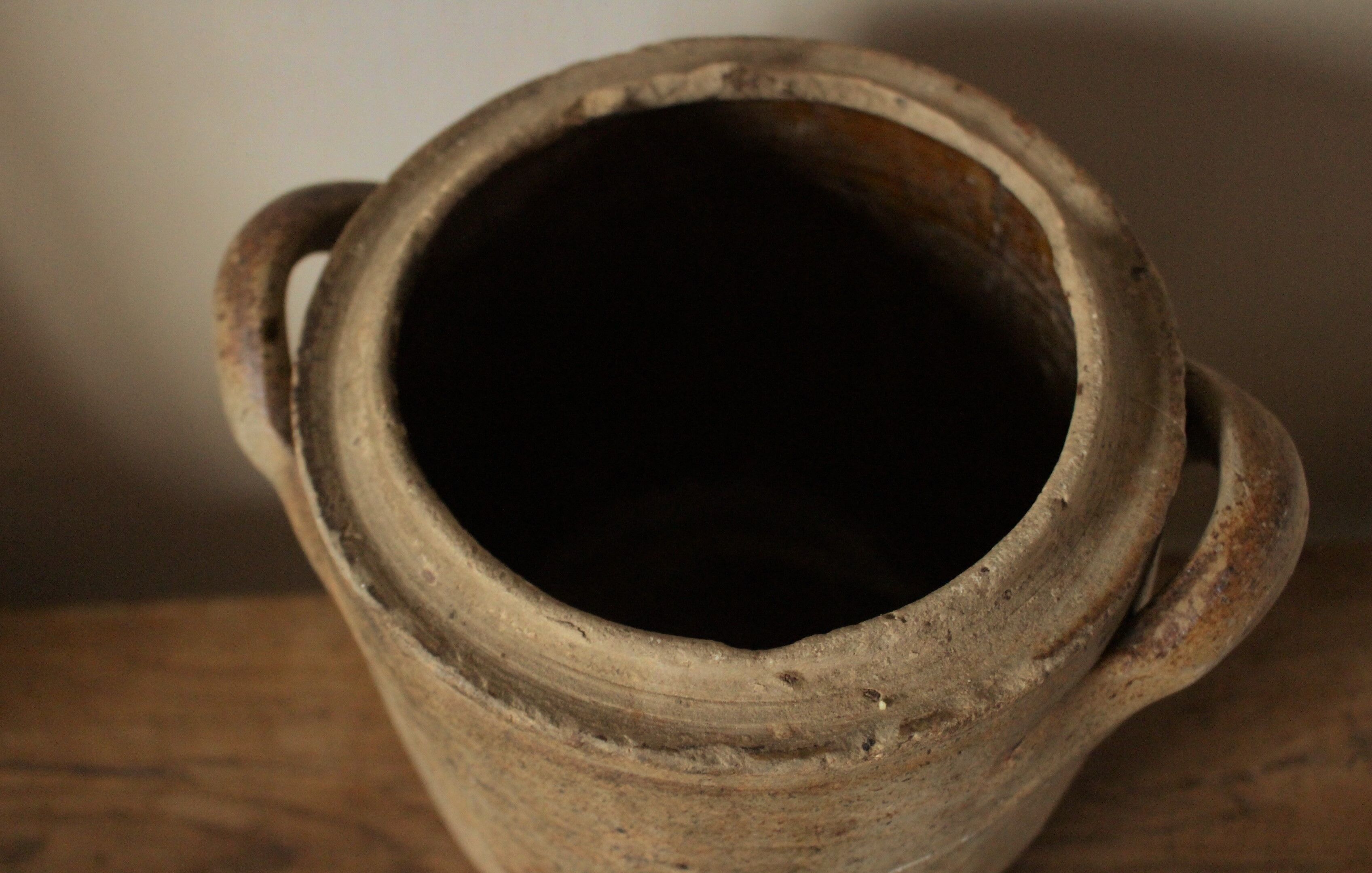 Authentic terracotta pot with handles